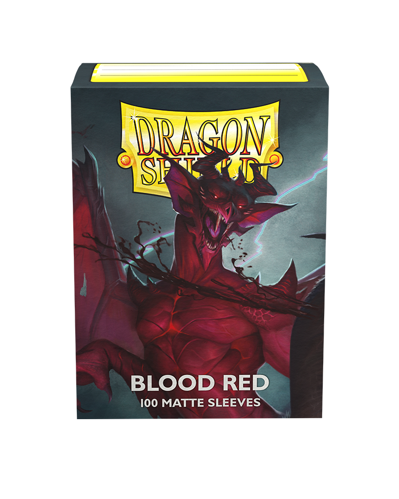 100ct Blood Red Dragon Shield Matte Sleeves