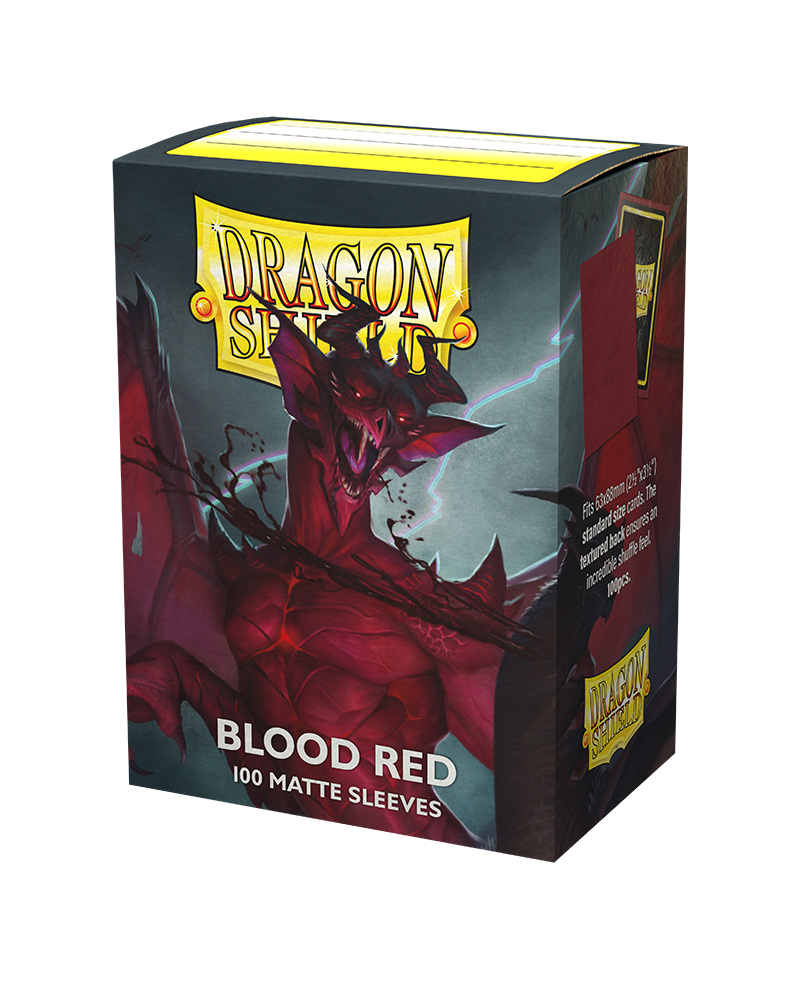100ct Blood Red Dragon Shield Matte Sleeves
