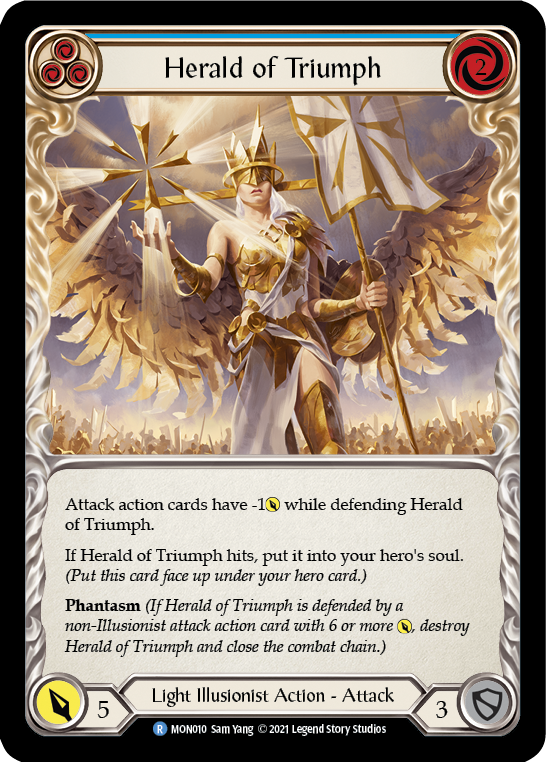 Herald of Triumph (Blue) [MON010] 1st Edition Normal - Duel Kingdom