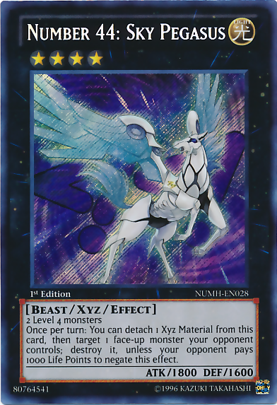 Number 44: Sky Pegasus [NUMH-EN028] Secret Rare - Duel Kingdom