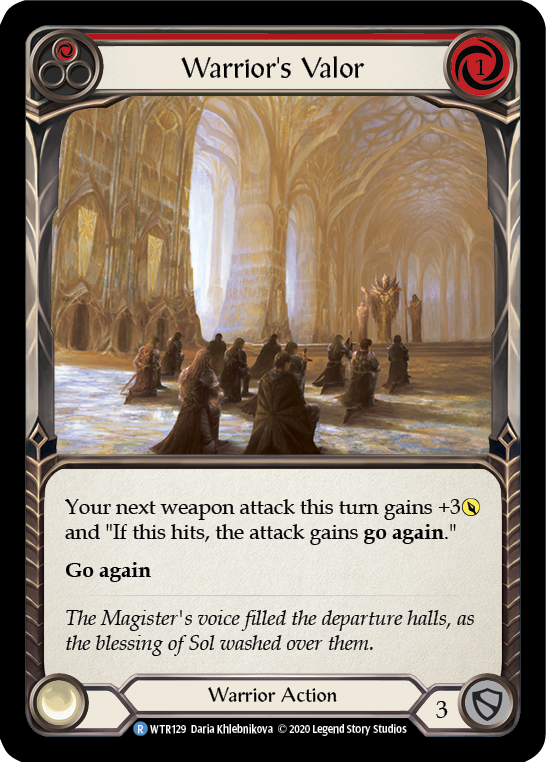 Warrior's Valor (Red) [WTR129] Unlimited Rainbow Foil - Duel Kingdom
