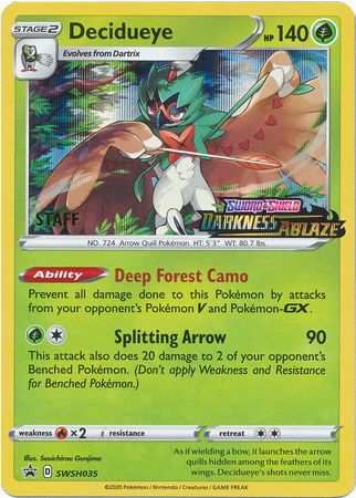 Decidueye (Staff Prerelease Promo) (SWSH035) [Sword & Shield: Black Star Promos] - Duel Kingdom