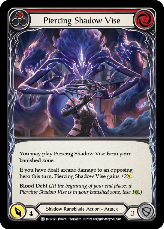 Piercing Shadow Vise (Red) (Rainbow Foil) [MON171-RF] 1st Edition Rainbow Foil - Duel Kingdom
