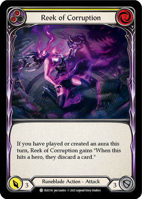 Reek of Corruption (Yellow) [EVR114] 1st Edition Rainbow Foil - Duel Kingdom