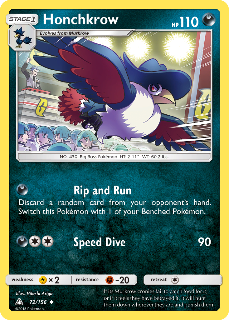 Honchkrow (72/156) [Sun & Moon: Ultra Prism] - Duel Kingdom