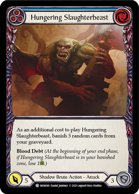 Hungering Slaughterbeast (Blue) (Rainbow Foil) [MON149-RF] 1st Edition Rainbow Foil - Duel Kingdom