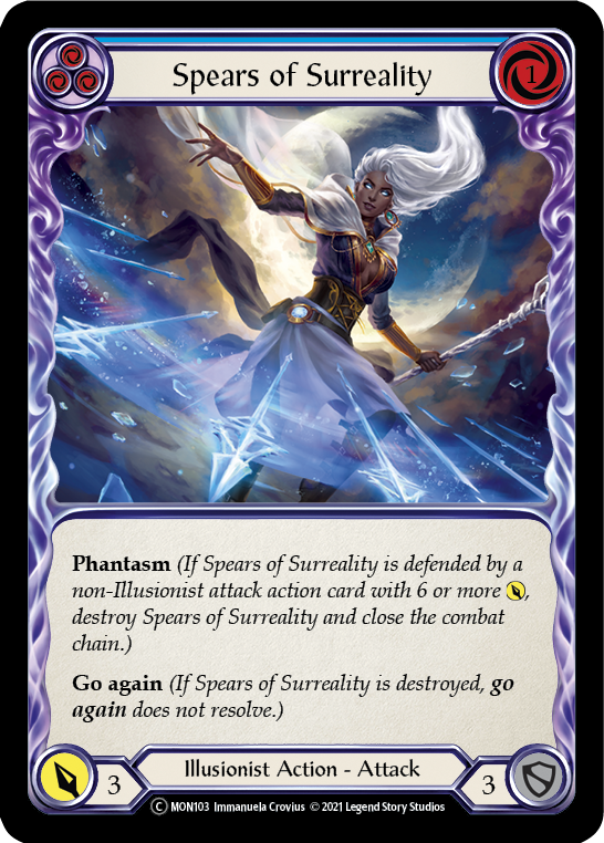 Spears of Surreality (Blue) (Rainbow Foil) [U-MON103-RF] Unlimited Rainbow Foil - Duel Kingdom